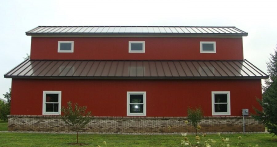 Modern galvanized steel barndominiums in Safford, Arizona showcasing sustainability and rustic charm